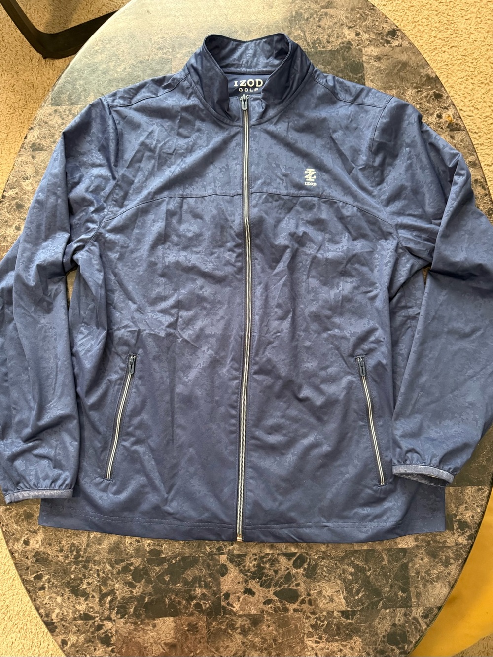 Izod Navy Blue Full-Zip Windbreaker Jacket